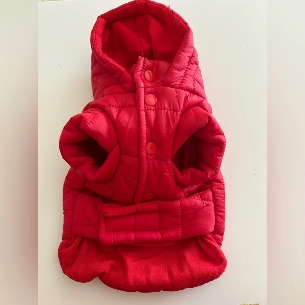 Dog and Cat Marshmallow Puffer Vest - Red - The Cuddle Collab / brand new